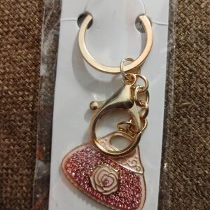 Pink Glitter Purse Keychain